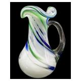 MURANO STYLE MULTICOLOR SWIRL PITCHER