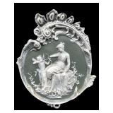 GREEN JASPERWARE FIGURAL WALL PLAQUE