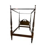 SOLID MAHOGANY ACANTHUS CARVED TALL POSTER