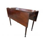 19TH CENT. CHERRY TURNED LEG DROP LEAF TABLE