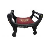 ANTIQUE ALL TURNED NEEDLEPOINT STOOL