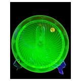 ANCHOR HOCKING SPIRAL GREEN DEPRESSION URANIUM