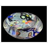 LARGE SIGNED ROLLIN KARG DICHROIC ART GLASS