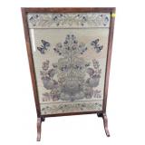 VICTORIAN NEEDLEPOINT FIRE SCREEN