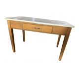OAK 1 DRAWER PORCELAIN TOP TABLE