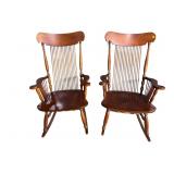 2 SOLID CHERRY CLEAN SPINEL BACK ROCKERS