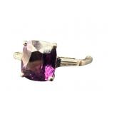 14K NATURAL PURPLE SPINEL & DIAMOND RING