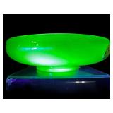 URANIUM STRETCH GLASS IRIDESCENT LOWBOWL