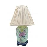 LARGE FLORAL ORIENTAL PORCELAIN TABLE LAMP