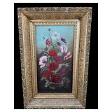 19TH CENTURY FLORAL OIL ON CANVAS