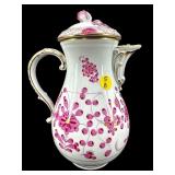 MEISSEN PINK INDIAN CHOCOLATE POT WITH LID