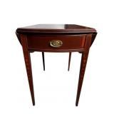 ETHAN ALLEN MAHOGANY INLAID PEMBROKE TABLE