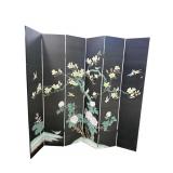 6 PANEL PAINT DECORATED ORIENTAL SCREEN