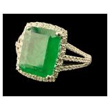 18K CUSTOM DIAMOND & EMERALD RING