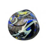 SIGNED ROLLIN KARG COBALT SPOTTED PAPERWEIGHT
