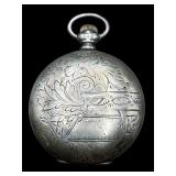 LARGE ANTIQUE ELGIN HUNTER CASE COIN SILVER