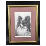 ARTIST SIGNED DOG PRINT IN FRAME