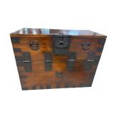 ANTIQUE ORIENTAL DROP FRONT CHEST