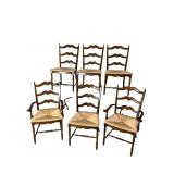 6 HIGH QUALITY ARTISTACA LADDER BACK CHERRY CHAIRS