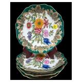 SET OF 4 ORIENTAL PORCELAIN FLORAL PLATES