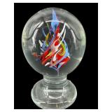 LARGE DE PALMA SIGNED PAPERWEIGHT ON PEDESTAL