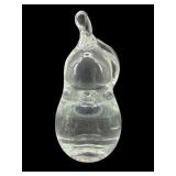 SIMON PEARCE CRYSTAL PEAR PAPERWEIGHT