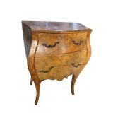 ITALIAN OLIVE WOOD 2 DRAWER COMMODE