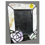 5.5x7 IN LEADED GLASS FLORAL PICTURE FRAME
