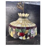 FRUIT DECORATED STAINED GLASS HANGING LIGHT
