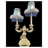 24 IN 2 LIGHT TABLE LAMP WITH ROOSTER SHADES