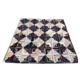 77x77 IN HANDMADE LOG CABIN QUILT