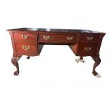 HEKMAN MAHOGANY LEATHER TOP CHIPPENDALE CHEST