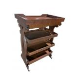 CHERRY FINISH 5 TRAY STAND