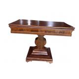 19TH CENT. EMPIRE MAHOGANY FLIP TOP GAME TABLE