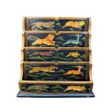 PAINT DECORATED WOODEN LETTER HOLDER