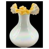 FENTON OPALESCENT GOLD CREST VASE