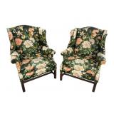 2 MACAFEE CHIPPENDALE WINGBACK CHAIRS