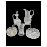 5 PC LOT CUT CRYSTAL SEE PICTURES