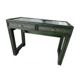 FICKS REED WICKER GLASS TOP DESK