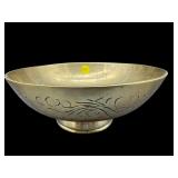 ETCHED BRASS FOOTED BOWL