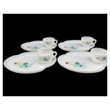 MCM FEDERAL GLASS ATOMIC SNACK SET OF 4. IN GREAT