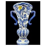 ORIENTAL PORCELAIN BLUE AND WHITE URN WALL POCKET