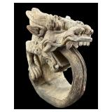 WOOD CARVED TIBETAN DRAGON