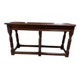 OAK STRETCHER BASE BENCH