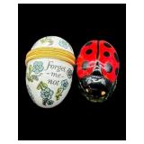 2 PC LOT OF MINIATURE TRINKET/PILL BOXES