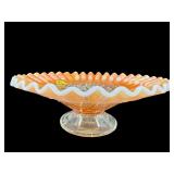 DUGAN MARIGOLD OPALESCENT CARNIVAL GLASS PEDESTAL