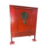 PAINT DECORATED ORIENTAL WEDDING CABINET