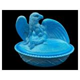 LARGE VINTAGE WESTMORELAND ROBIN'S EGG BLUE SLAG