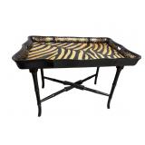 ZEBRA DESIGN TRAY TOP FOLDING TABLE