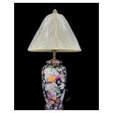 LARGE ORIENTAL FRUIT CERAMIC TABLE LAMP